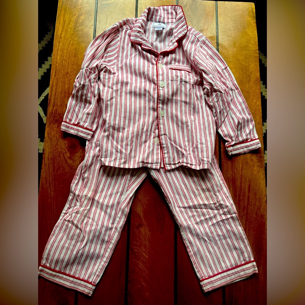 Petite Plume Kids Antique Red Ticking Pajamas size 5